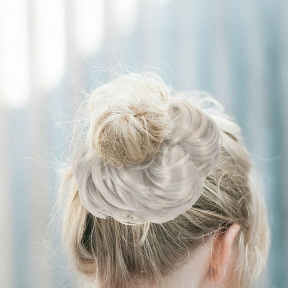 Raindrops Synthetic Chignon Hairpieces 1Pack Curly Wave Tail Hair Extension 12.5x12.5x0.6in Grey Silver Gathering