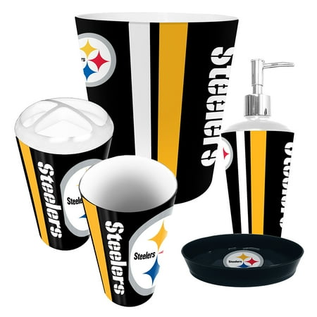 Pittsburgh Steelers Nfl Complete Bathroom Accessories 5pc Set Pittsburgh Steelers Nfl Complete Bathroom Accessories 5pc Set