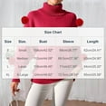 thumbnail image 3 of Maqroz Winter Sweaters for Women Long Sleeve Turtleneck Pullover Comfortable Knitting Pullovers Cute Knitted Pom Poms Top Casual Solid Color Sweater, 3 of 6