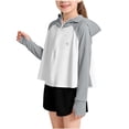 thumbnail image 3 of Abtuhar Boys and Girls Fall Winter Hooded Casual Outerwear and Jackets Upf50 Plus Breathable Outdoor Zip‑up Sun‑protection Coat for 1‑13 Years, 3 of 5