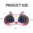 thumbnail image 5 of Paquete de 4 máscaras para dormir, suave y esponjosa máscara para dormir con ojos de animal para dormir, máscara de noche para niñas y mujeres (lindo gato 4 piezas) Rojo Verde, 5 of 5