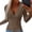 Brown, variant on Women Long Sleeve V Neck Sweater Soft Slim Fit Casual Wrap Top, Ribbed Knit T Shirts, Business Casual Clothes, Fall Going Out Tops