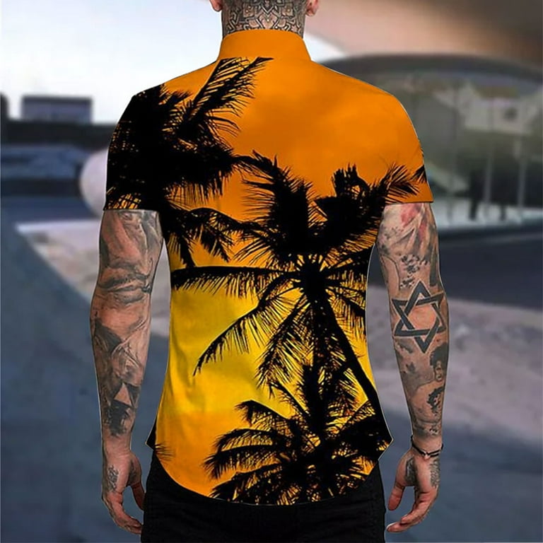 HAOTAGS Mens Hawaiian Beach Shorts Graphic Print Casual Summer