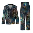 thumbnail image 3 of Peacock Women's Long Sleeve Flannel Pajama Set Sleepwear S, 3 of 5
