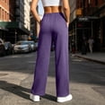 thumbnail image 5 of Ozmmyan 2026 Womens Wide Leg Sweatpants High Elastic Waist Side Split Cuff Casual Loose Fit Lounge Pants with Pockets, 5 of 8