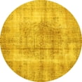 thumbnail image 1 of Ahgly Company Machine Washable Indoor Round Persian Yellow Traditional Area Rugs, 4' Round, 1 of 4