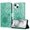 Green, variant on ELEHOLD Case for iPhone 15, Sunflower Embossed Leather Wallet Case with Magnetic Closure & Kickstand,Rosegold