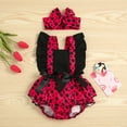 thumbnail image 2 of Mercatoo Baby Girl Clothes Ruffle Jumpsuit Clothes Outfit Baby Girls Romper+Headband Dot Baby Girl Summer Clothes 3 to 6 Months, 2 of 9