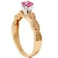 thumbnail image 3 of Pompeii 3/4ct Pink Sapphire & Diamond Pave Vintage Ring 14K Rose Gold (G/H,I1-I2), 3 of 3