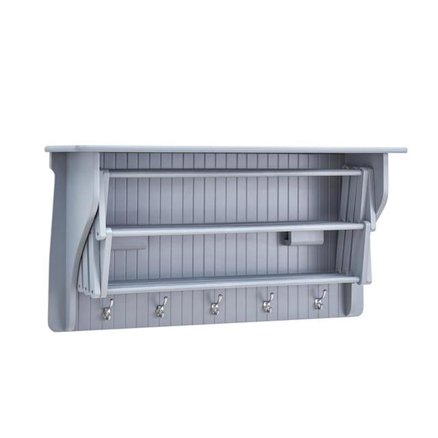 Danya B BQ0734GR Wall Mounted Retractable Accordion Drying Rack - Light Grey