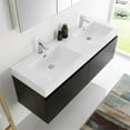thumbnail image 4 of Fresca Mezzo 60" Black Wall Hung Double Sink Modern Bathroom Vanity w/ Medicine Cabinet, 4 of 7