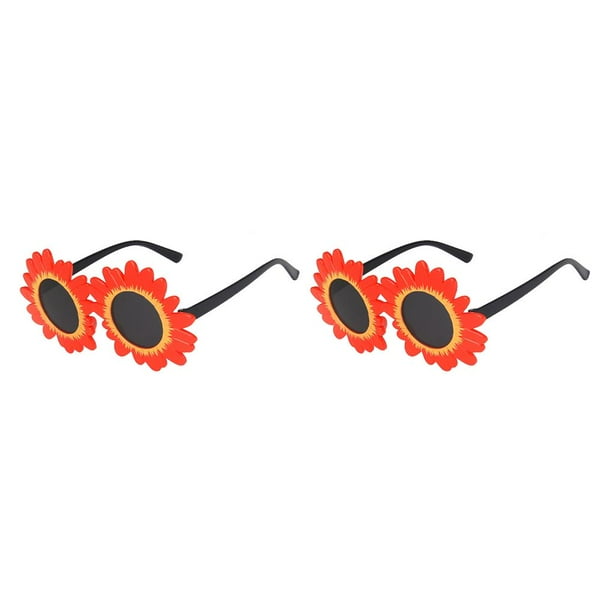 Qarigey Gafas de protección solar PC Shell Elementos de flores Gafas de fiesta a juego Gafas de sol redondas para niños Vacaciones con rojo Rojo 2piezas Qarigey CBP267597