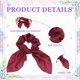 thumbnail image 3 of Uxcell 2Pcs Scrunchies con Lazo, Lazos para el Cabello de Poliéster Cinta de Satén Elásticos con Sujetadores de Coleta con Lazo para Mujeres Niñas Uso Diario Fiesta, Rojo Vino, 3 of 7