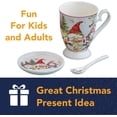 thumbnail image 4 of Bits and Pieces Christmas Gnome Mug Gift Set – 11 oz Porcelain Mug, Saucer & Spoon, Holiday Gnome Decor, Gift Boxed 3-Piece Set, 4 of 9