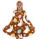 thumbnail image 5 of Vestido de manga larga con cuello redondo para niñas, vestido elástico de manga larga, corte A, estilo patinador con volantes, vestido de recital escolar, vestido de manga larga con cuello redondo par, 5 of 6