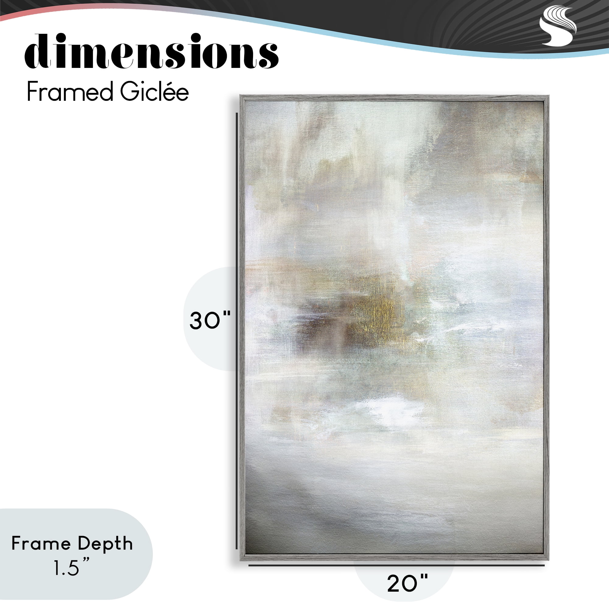 Stupell Industries Soft Haze of Subtle Light Gray Framed Giclee Art, design by Hope Bainbridge