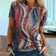 thumbnail image 2 of Camiseta de manga corta suelta con cuello redondo y estampado informal a la moda para mujer Pompotops hkajfhjk466273, 2 of 5