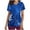 Dark Blue, variant on Kilaqueen Scrubs for Women Floral Print V Neck Short Sleeve Everyday Nursing Shirt Casual Relaxed Fit Uniform Shirts