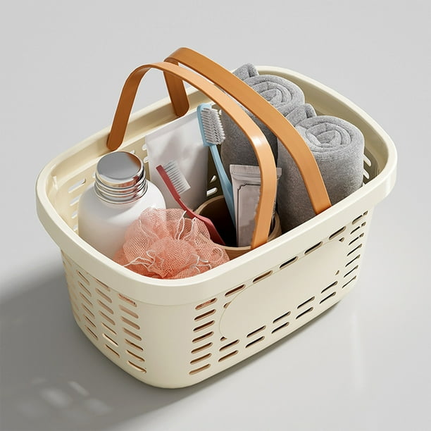 Bolsa de almacenamiento, cesta de plástico, pequeño armario rectangular de escritorio, transparente, para baño, almacenamiento en el hogar, gran capacidad, resistente, fácil de limpiar, para