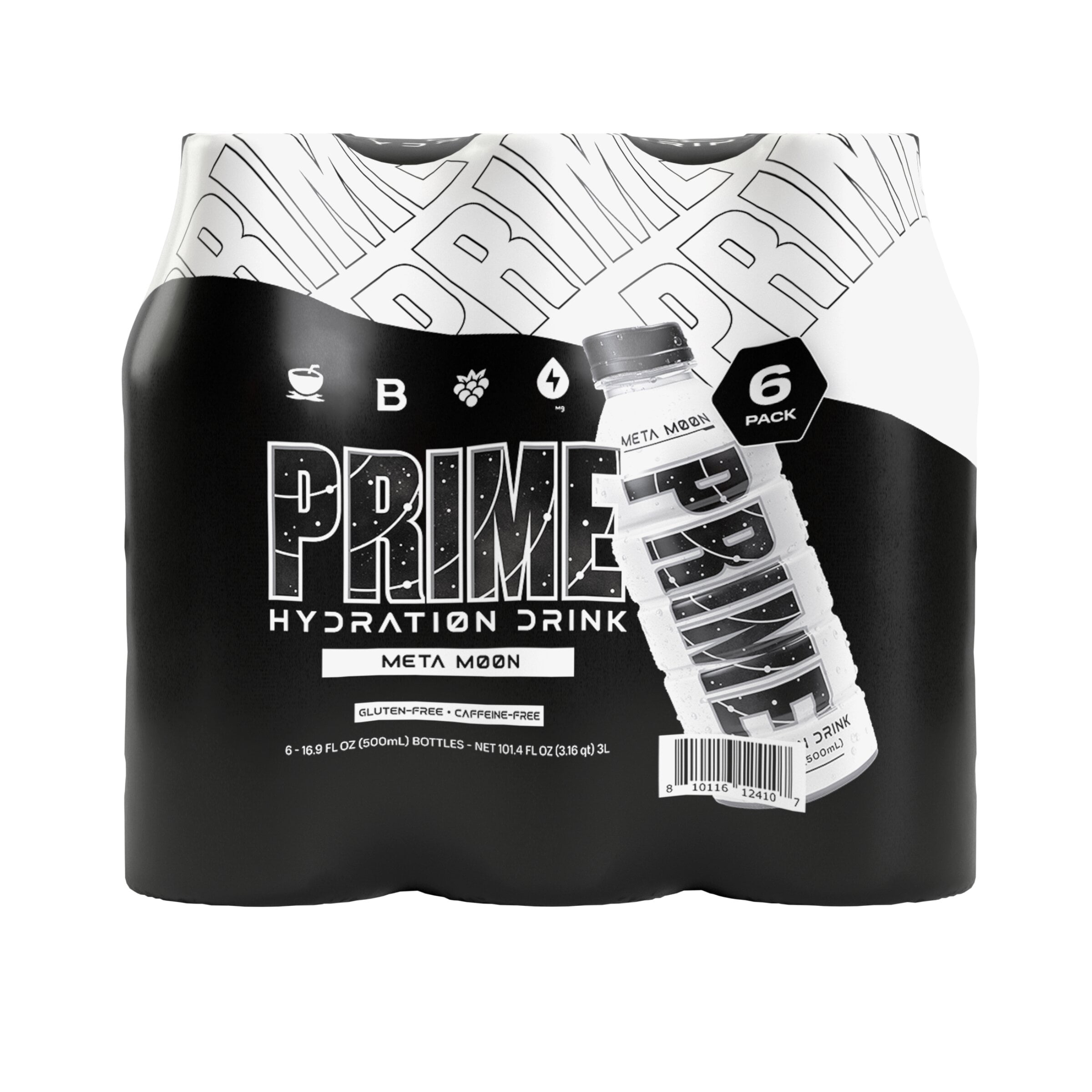 Prime Hydration Sports Drink, Meta Moon, 16.9 fl oz, 6 Pack, Bottles