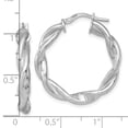 thumbnail image 3 of Sterling Silver Rhodium-plated Polished Twisted 4.00 x 28mm Round Hoop Earrings, 3 of 3