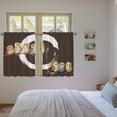thumbnail image 3 of Japanese Style Kitchen Curtains 54 Inch Length, Dark Brown Rustic Owl Birds Tree Branches Tiers Curtains for Bathroom Bedroom Cafe, Light Filtering Small Window Treatment Drapes 2 Panels 42"Wx54"L, 3 of 8