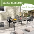 thumbnail image 6 of Aluminum Patio Table - Spacious Dining Surface - Backyard Dining / Quick - dry Feature to Avoid Spill Lingering / Wood - plastic Composite Top for Aesthetics, 6 of 6