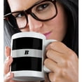 thumbnail image 2 of 3drose, Black N Silver Monogram Letter B, 11oz Mug, 2 of 6