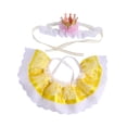 thumbnail image 2 of Conjunto de gorro con corona de gato y bufanda de encaje, incluye pañuelo bandana reutilizable y gorro de fiesta. Amarillo, 2 of 9