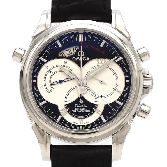Pre-Owned Omega De Ville Co-Axial Rattrapante 4847.50.31 Stainless Steel Automatic Watch