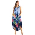 thumbnail image 5 of Sakkas Tasanee Caftan Tank Dress / Cover Up - Blue - One Size, 5 of 6