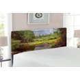 thumbnail image 2 of Yosemite Headboard, Small Spring Forest Distant Mountain Picture of Yosemite National Park Landscape Print, Upholstered Decorative Metal Bed Headboard with Memory Foam, Full Size, Green, by Ambesonne, 2 of 4