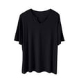 thumbnail image 1 of Birdeem Blouses pour Femmes, Haut/chemise à Manches Courtes Col en V Uni et Ample, 1 of 12