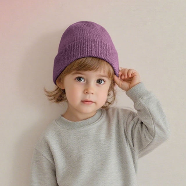 YUNAFFT Bonnet Tricoté Uni pour Enfants, Chaud, Décontracté, Style Classique Simple