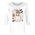 thumbnail image 6 of Enjoytime Womens Shirts Halloween Ghost Graphic Crew Neck 3/4 Sleeve Tshirt Fall Party Cute Plus Size Tops, 6 of 6