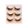 thumbnail image 2 of 3 pares de Pestañas postizas de lentejuelas luminosas coloridas largas dramáticas brillantes para escenario Naranja shamjiam, 2 of 9