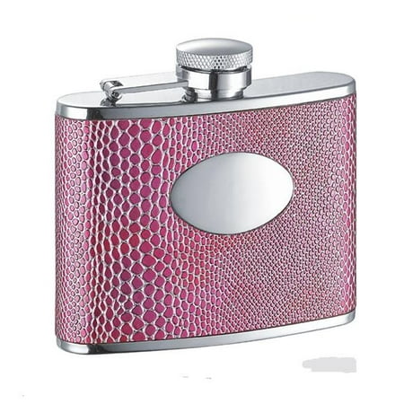Visol VF1181 Anaconda Hot Pink Synthetic Leather Stainless Steel 4oz Hip
