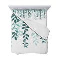 thumbnail image 7 of Teal Ombre Botanical Full Size Down Alternative Comforter, Lightweight Comforter Quilt Bedding Set with Pillow Shams Watercolor Pastoral Leaf All Seasons Bed Comforter Duvet Insert 78"x90", 7 of 7
