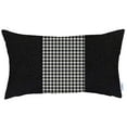 thumbnail image 2 of Boho-Chic Handcrafted Decorative Single Throw Pillow Cover Houndstooth 12" x 20" Black Lumbar Pillowcase for Couch, Bedding, 2 of 8
