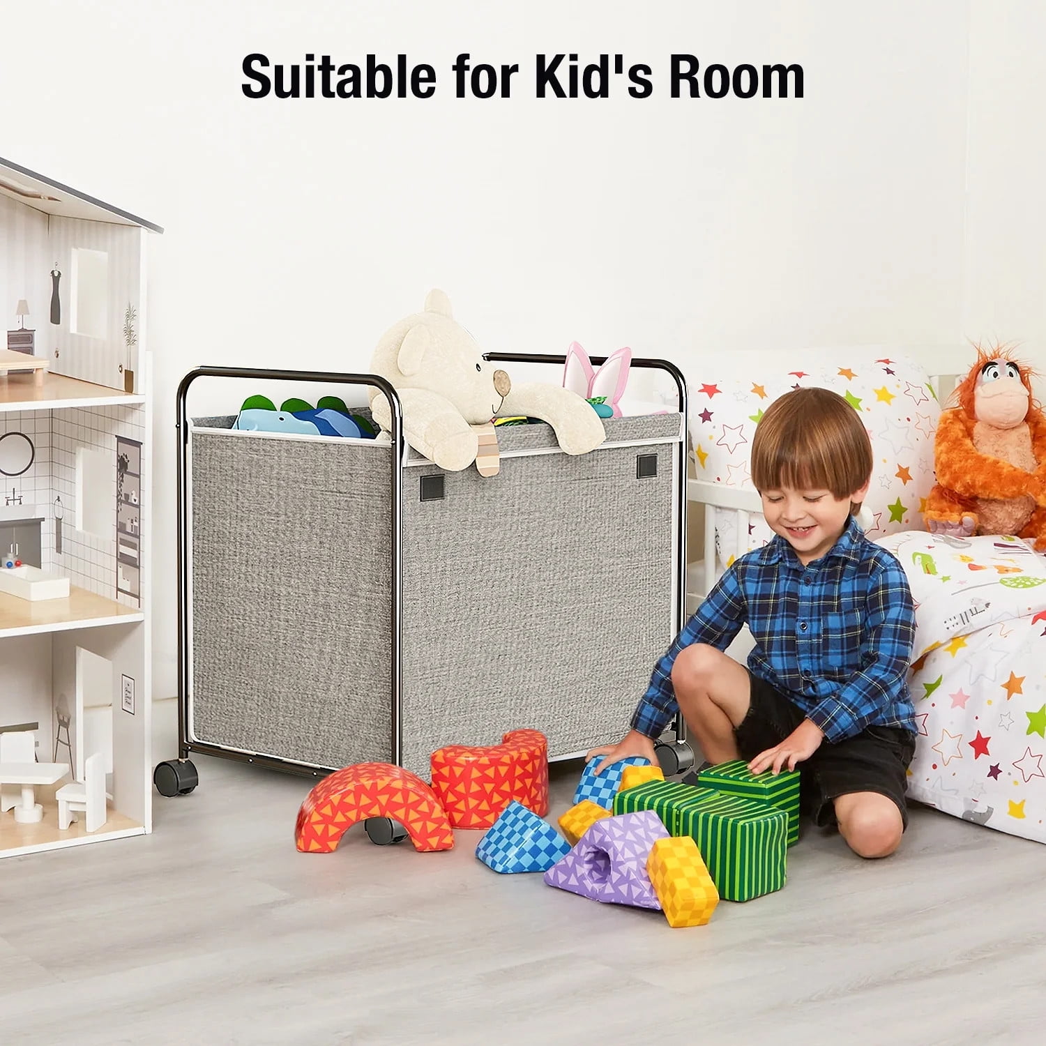 110L Extra Large Toy Bin with Lids & Wheels, Toy Box for Living Room Area, Boys, Girls, Stuffed Animal Storage