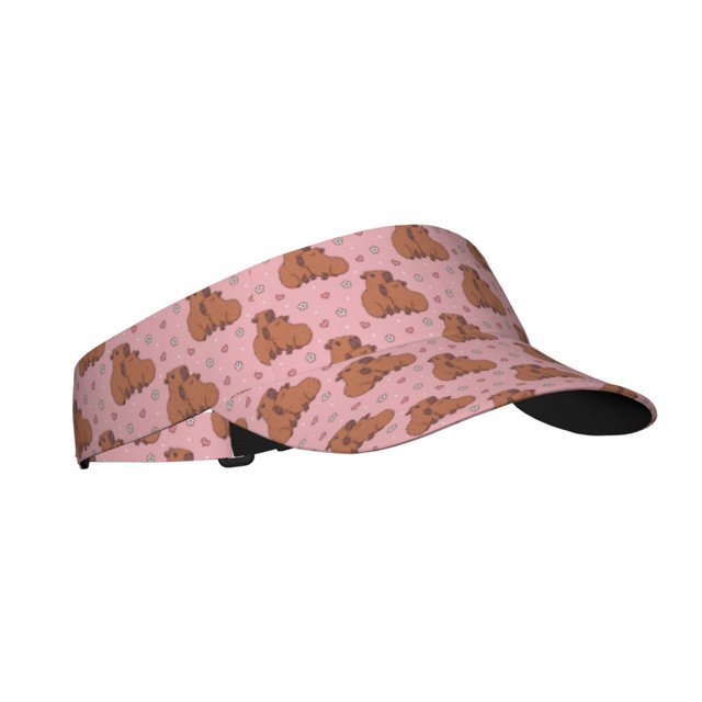 Fotbe Heart Capybara Visera Deportiva con Diseño, Gorra Abierta Ajustable de Algodón para Mujer y Hombre