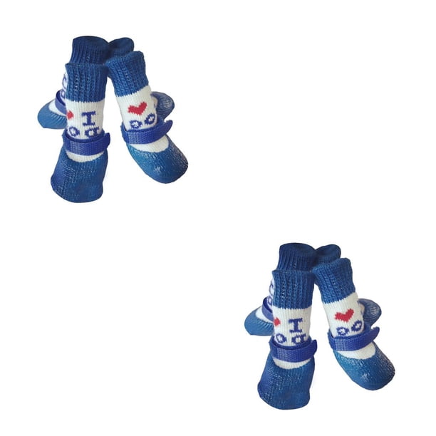 Methold 4 piezas de zapatos para mascotas, botas para la lluvia y la nieve, conjunto de calcetines antideslizantes impermeables con suela de goma, Type3 NO3 Methold CBP376683