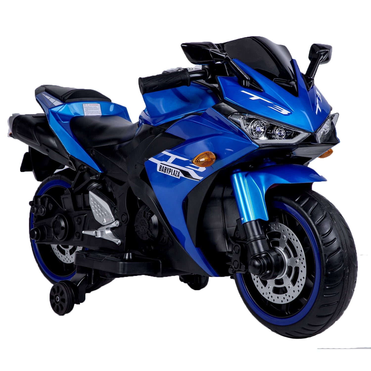 CIPACHO 12V Kids Ride On Motorcycle Toys with Training Wheels Electric Car for Boys and Girls, Blue