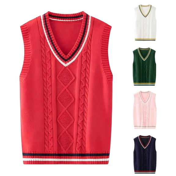 Shachafan Classic V Neck School Sweater Vest For Girls Knit Cardigan For Big Kids And Comfortable Academic Style Pullover Boys Sweater Jacket