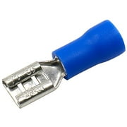 Baomain Blue Female Insulated Spade Wire Connector 3/16'' Electrical Crimp Terminal 16-14 AWG 4.8 x 0.5mm FDD2-187 Pack of 100