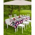 thumbnail image 4 of Fsddascl Red Blue Daisy Outdoor Tablecloth - 54x80 Inch Rectangle Dining Table Cover, Welcome Plaid Vintage 4th of July Waterproof Outdoor Table Cloth with Umbrella Hole & Zipper for Picnic/Patio, 4 of 7