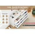 thumbnail image 5 of 12 Drawer Dresser for Bedroom, 61 in Long Modern White Dresser TV Stand with Charging Station, Large Wooden Chest Od Drawers for Nursery, Closet, Living Room, 5 of 8