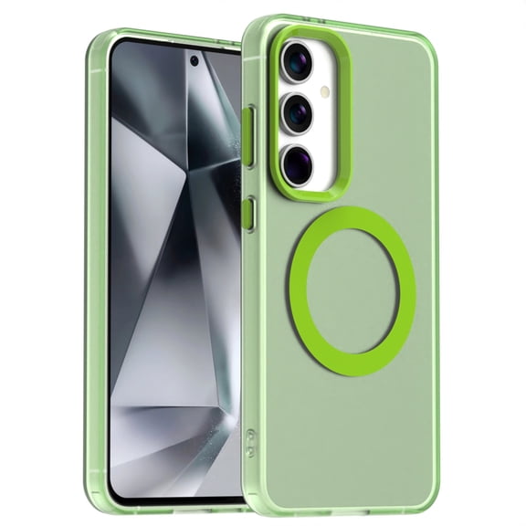 Magnetic Case for Samsung Galaxy A26 5G, Compatible with MagSafe, Military Grade Drop Protection, Slim Matte Translucent Hard PC Back with Soft TPU Bumper Anti-Scratch Phone Cover,Green