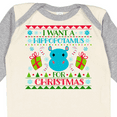 thumbnail image 4 of Inktastic I Want a Hippopotamus for Christmas Cute Ugly Sweater Boys or Girls Long Sleeve Baby Bodysuit, 4 of 5