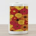thumbnail image 3 of Gerber Daisy Ceramic Toothbrush Holder, Summer Bloom Love Pattern with Continuous Nested Flower Petals in Warm Tones, Decorative Versatile Countertop for Bathroom, 4.5" X 2.7", Multicolor, 3 of 4